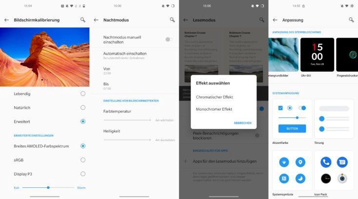 OnePlus Nord Display Einstellungen