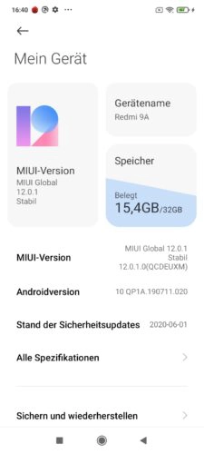 Redmi 9A MIUI 12 Screenshot