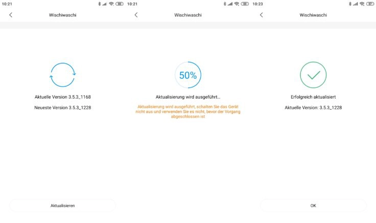 Xiaomi SWDK ZDG300 Wischroboter Firmware-Updates App