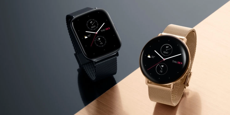 Zepp Smartwatch in zwei Versionen: Schwarz und Gold