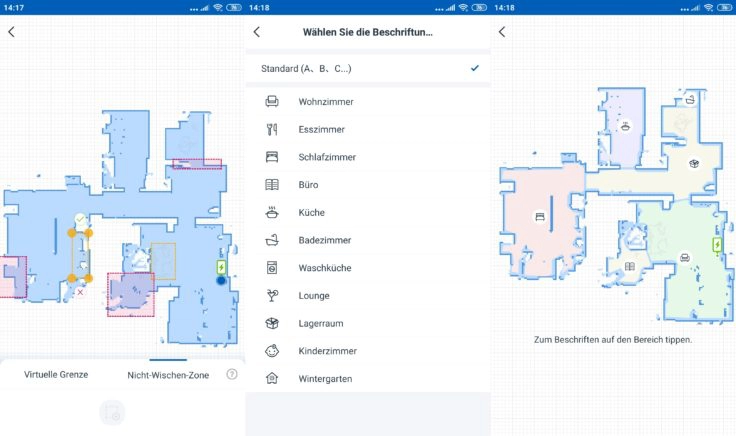 Ecovacs Deebot Ozmo T8 Saugroboter App selektive Raumeinteilung