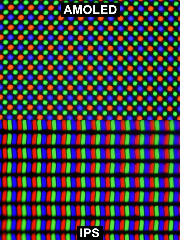 Extreme magnification - RGB, IPS and AMOLED screen comparison at 10x