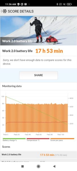 POCO X3 NFC Akkubenchmark