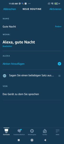 Amazon Alexa Hands Free Routine