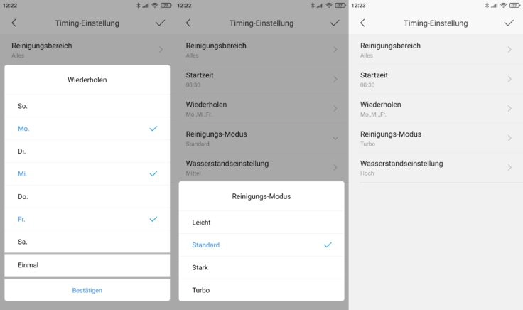 Dreame D9 Saugroboter Xiaomi Home App Arbeitszeiten einplanen