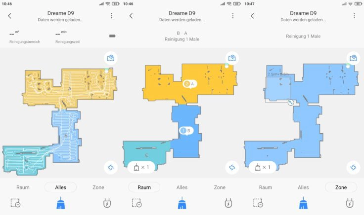 Dreame D9 Saugroboter Xiaomi Home App selektive Raumeinteilung