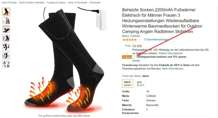 Heizsocken Gutschein