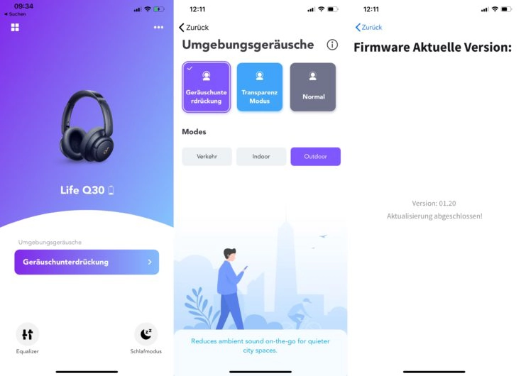 Soundcore App fuer Life Q30 ANC und Updates