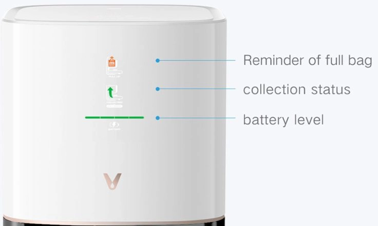 Viomi S9 Saugroboter Absaugstation Anzeige Bedeutung