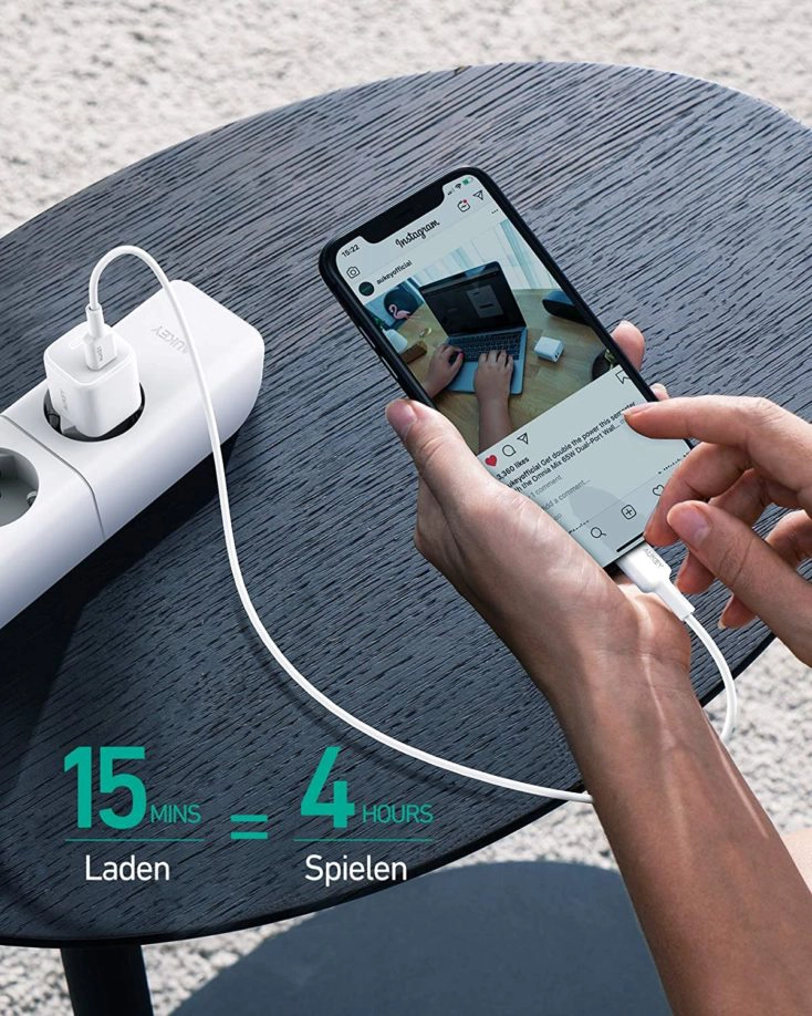 Aukey Omnia 20W USB-C Ladegeraet iPhone