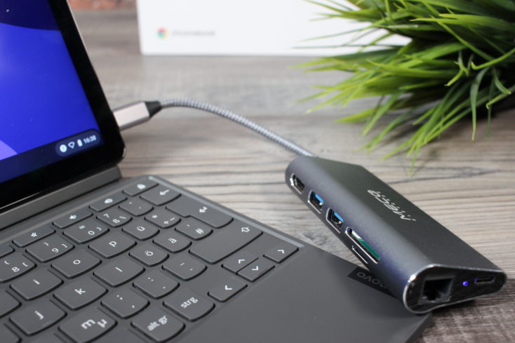 Lenovo IdeaPad Duet Chromebook mit USB Hub