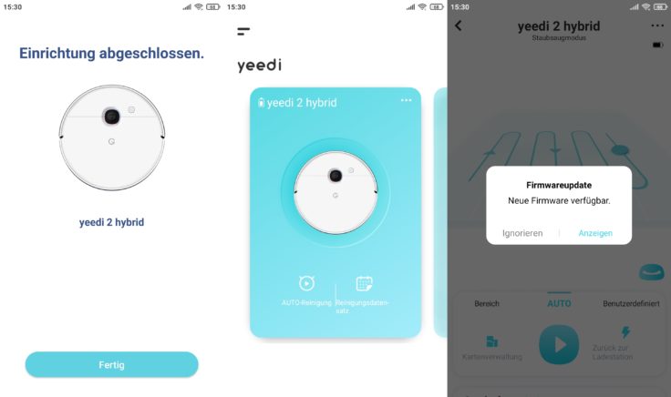Yeedi 2 Hybrid Saugroboter App Firmware-Update