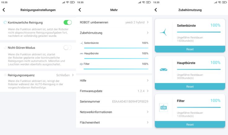 Yeedi 2 Hybrid Saugroboter App Einstellungen