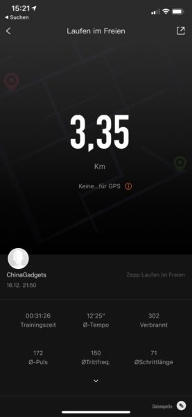 Zepp App GPS Tracking Fail