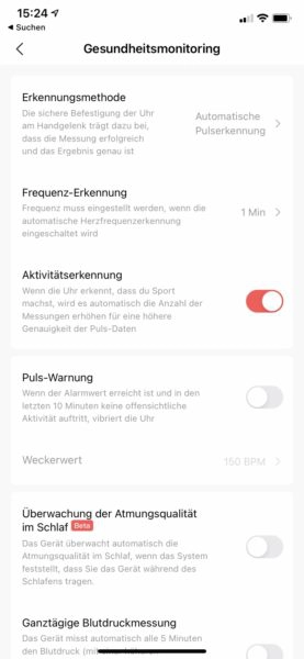 Zepp App Pulsmessung