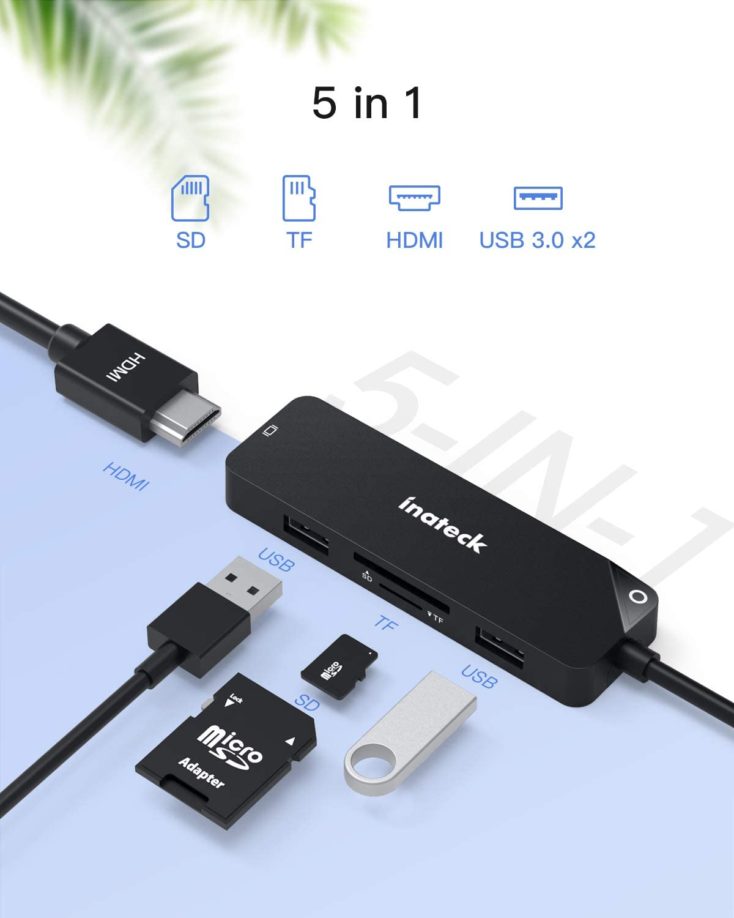 Inateck 5 in 1 USB C Hub Ports