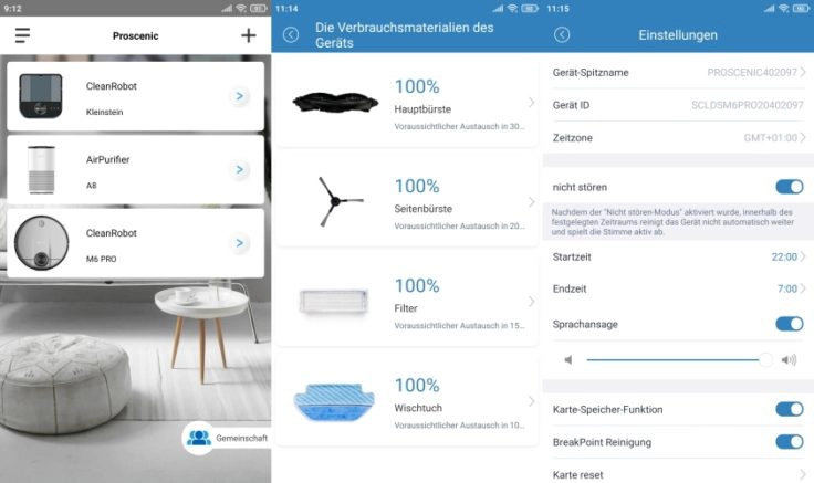 Proscenic M6 Pro Saugroboter App Einstellungen