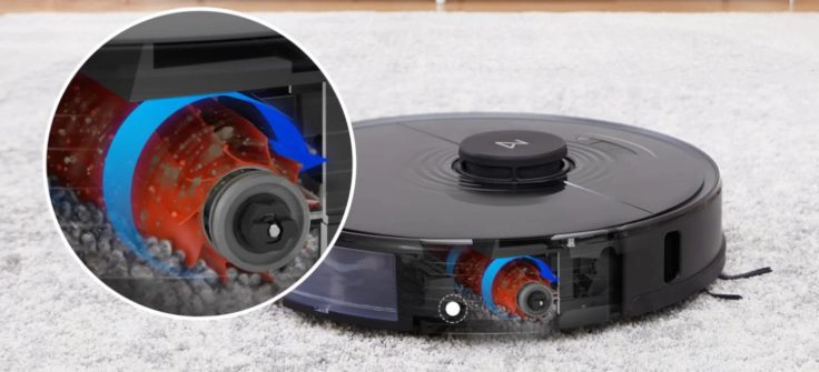 Roborock S7 Saugroboter Gummiwalze Unterseite Teppich