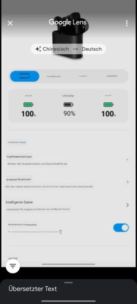 Xiaomi Air 2 Pro Kopfhoerer Eisntellungen übersetzt