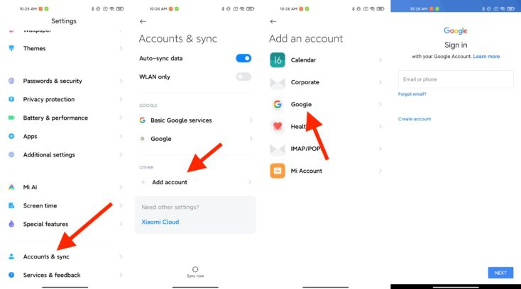 Xiaomi Mi 11 Google Account hinzufuegen