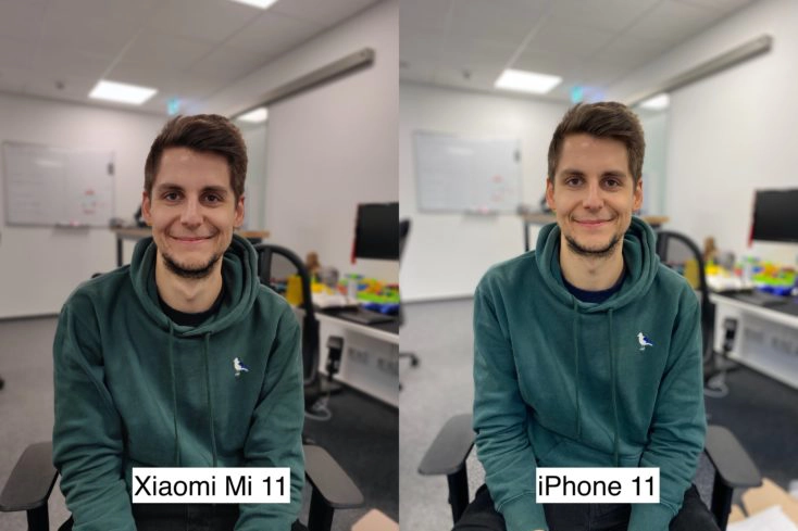 Xiaomi Mi 11 vs iPhone 11 Tesfoto Portraitkamera Person 1