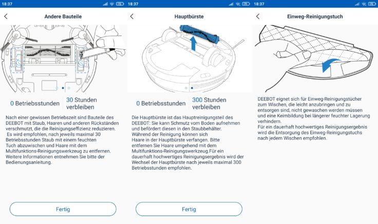 Ecovacs Deebot N8 Pro+ Saugroboter App Verschleißteile Zustand