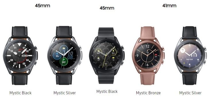 Samsung Galaxy Watch 3 Farben versionen