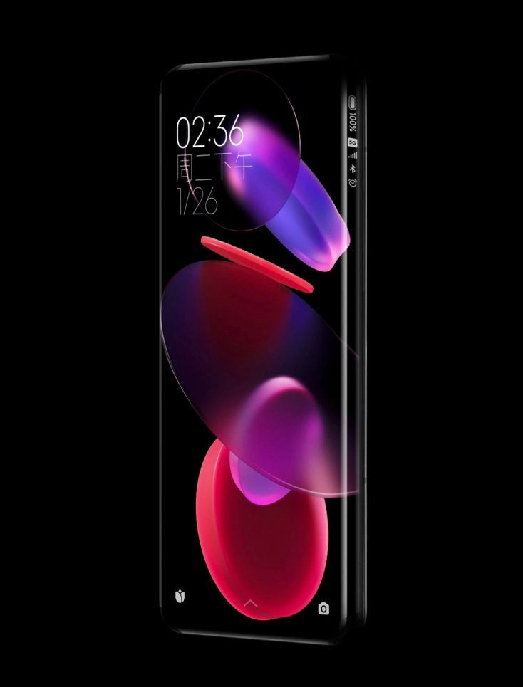 Xiaomi Konzept Smartphone Quad Curved Waterfall Display Statusleiste