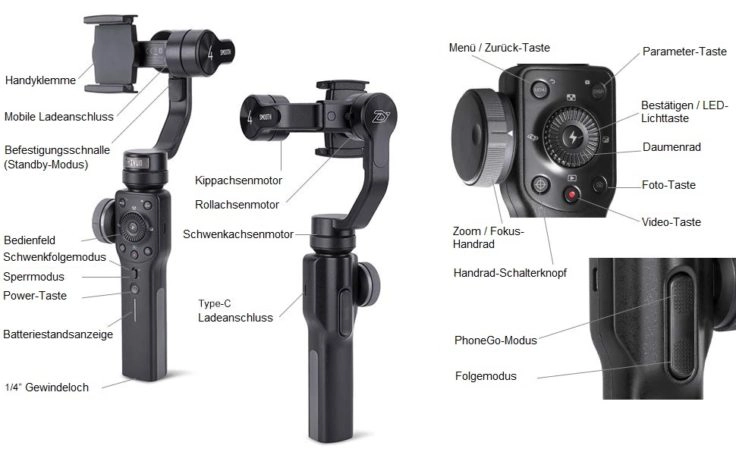 Zhiyun Smooth 4 Funktionen