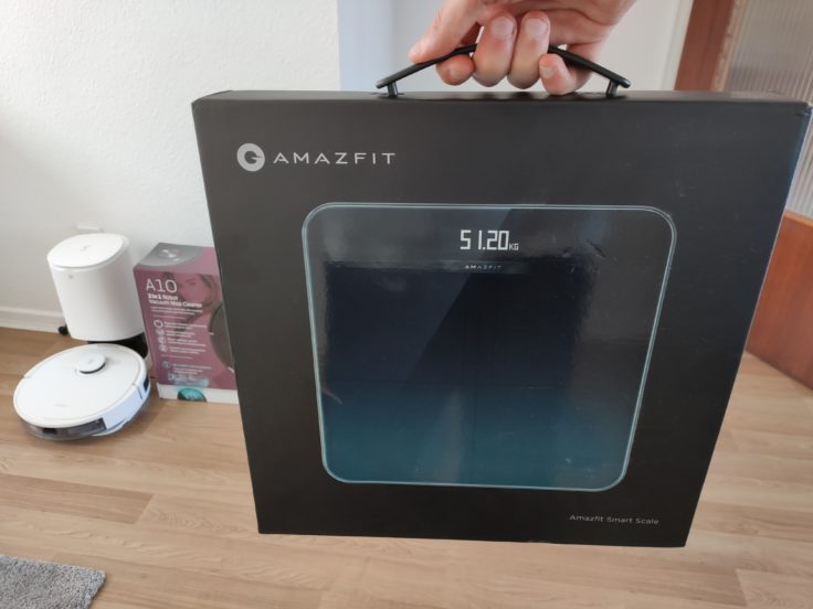 Amazfit Smart Scale smarte Waage Verpackung Tragegriff