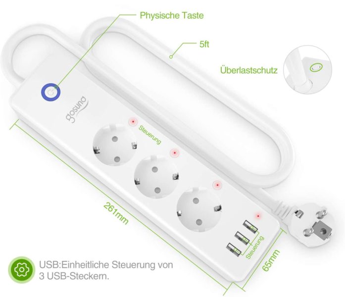 Gosund P1 Steckdosenleiste Abmessungen