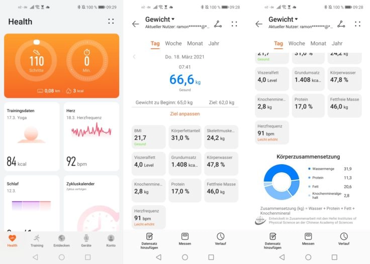 Honor Scale 2 smarte Waage Huawei Health App