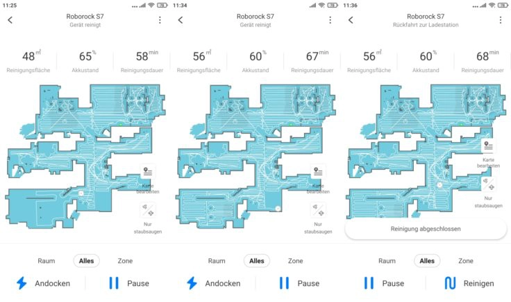 Roborock S7 Saugroboter App Mapping Reinigung abgeschlossen