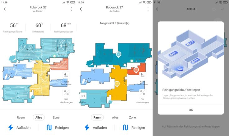 Roborock S7 Saugroboter App selektive Raumeinteilung