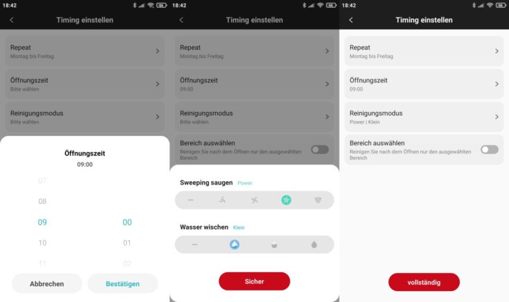 Roidmi EVE Plus Saugroboter Xiaomi Home App Einplanen Arbeitszeiten