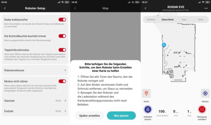 Roidmi EVE Plus Saugroboter Xiaomi Home App Einstellungen vor Mapping