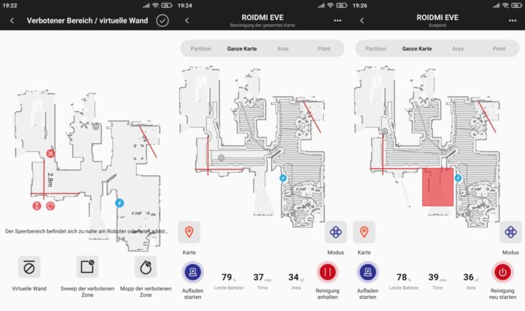 Roidmi EVE Plus Saugroboter Xiaomi Home App Mapping virtuelle Waende No-Go-Zonen