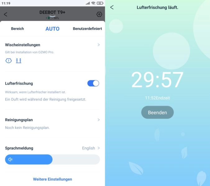Ecovacs DEEBOT T9+ Saugroboter App Lufterfrischung