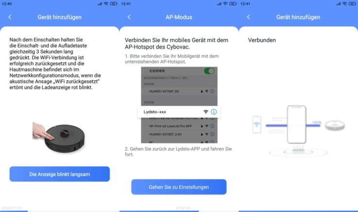 Lydsto R1 Saugroboter App WLAN-Einbindung