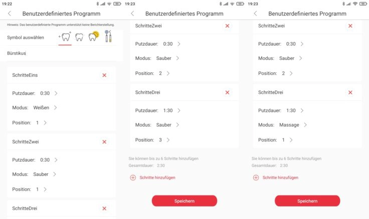 Oclean X Pro Elite elektrische smarte Schallzahnbuerste App benutzerdefiniertes Programm