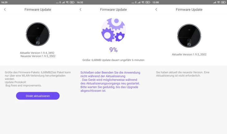 360 S10 Saugroboter App Firmware-Updates