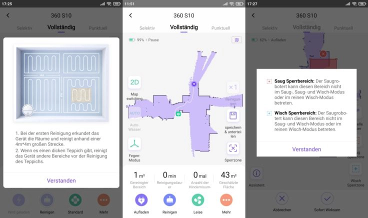 360 S10 Saugroboter App Mapping vorbereiten