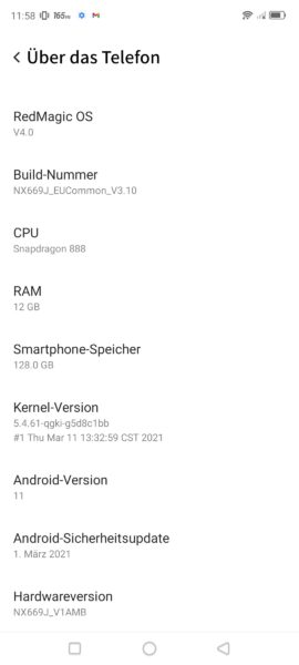 RedMagic 6 Specs Info Android
