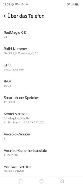 RedMagic 6 Specs Info Android