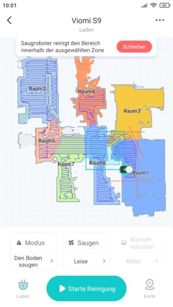 Viomi S9 Saugroboter Xiaomi Home App Go-To-Zone Bereichsreinigung
