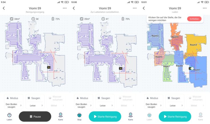 Viomi S9 Saugroboter Xiaomi Home App Mapping vollstaendig selektive Raumeinteilung