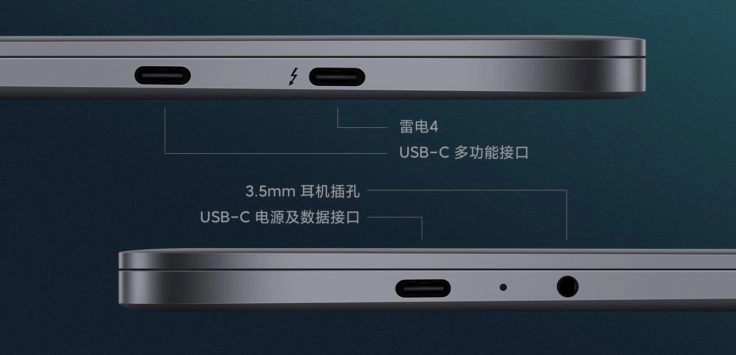 Xiaomi Laptop Pro 15 Notebook Anschluesse