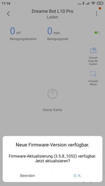 Dreame Bot L10 Pro Saugroboter Xiaomi Home App Firmware-Update herunterladen