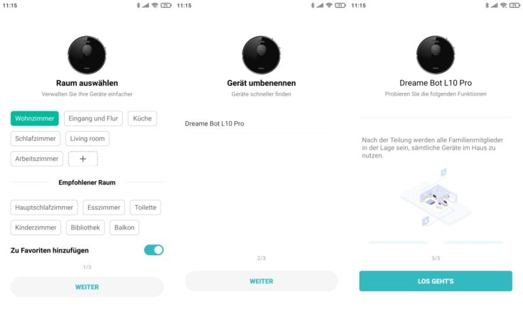 Dreame Bot L10 Pro Saugroboter Xiaomi Home App Gerät erfolgreich eingebunden
