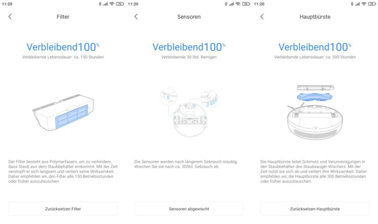 Dreame Bot L10 Pro Saugroboter Xiaomi Home App Verbrauchsmaterialstatistik